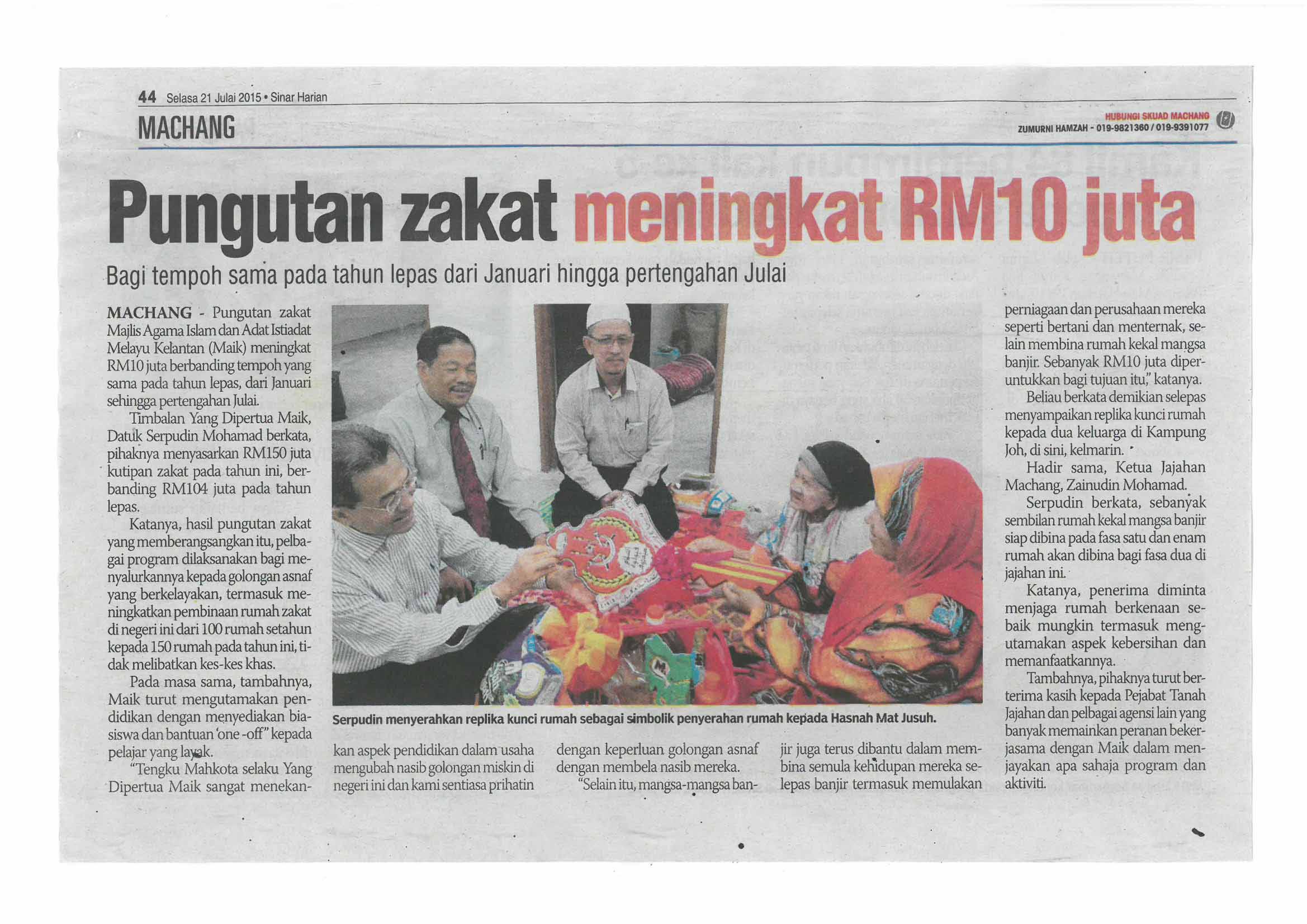 Portal Rasmi Maik Sinar Harian Pungutan Zakat Meningkat Rm 10 Juta